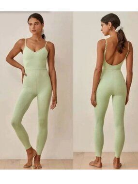 Reformation Ecostretch Emmy Jumpsuit Limon Green